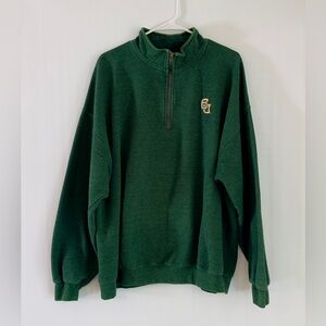 Baylor University Barefoot Green Quarter-Zip Sweater